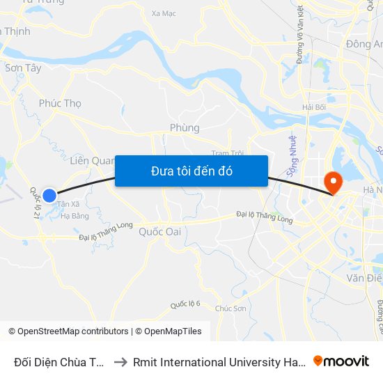 Đối Diện Chùa Thái Bình to Rmit International University Hanoi Campus map