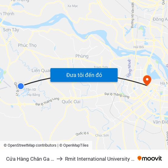 Cửa Hàng Chăn Ga Vân Thành to Rmit International University Hanoi Campus map