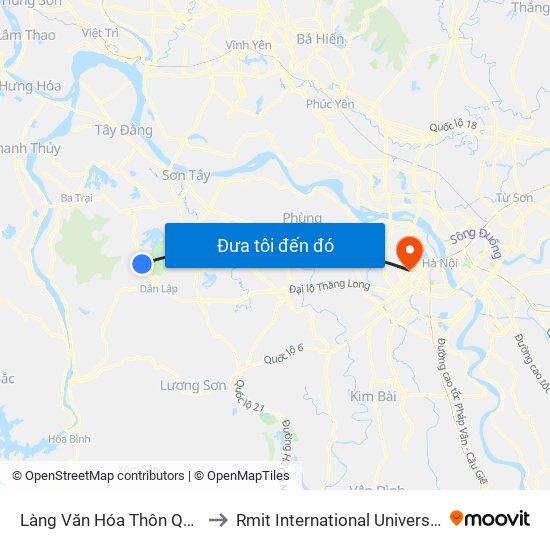 Làng Văn Hóa Thôn Quảng Phúc, Đt87 to Rmit International University Hanoi Campus map
