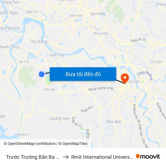 Trước Trường Bắn Ba Vành 15m, Đt87 to Rmit International University Hanoi Campus map