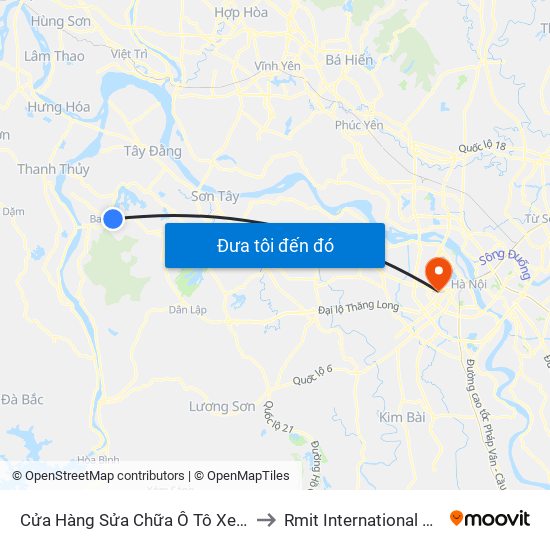 Đối Diện Cửa Hàng Café Đậm, Thôn 6, Ba Trại, Ba Vì to Rmit International University Hanoi Campus map