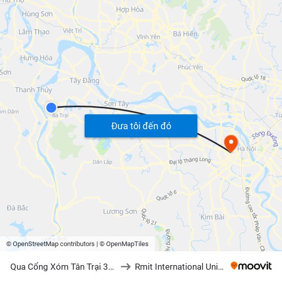 Qua Cổng Xóm Tân Trại 30m, Thôn 2, Ba Trại, Ba Vì to Rmit International University Hanoi Campus map