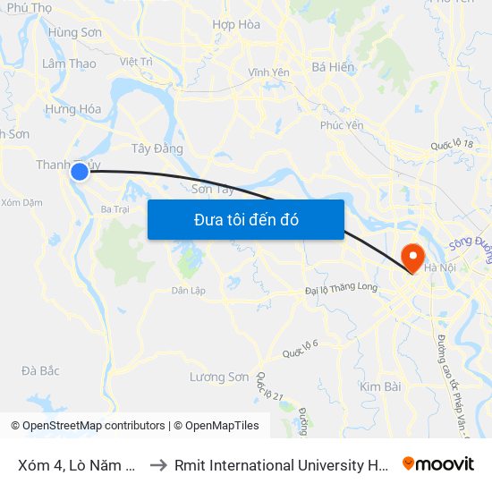 Xóm 4, Lò Năm Tư, Đt86 to Rmit International University Hanoi Campus map