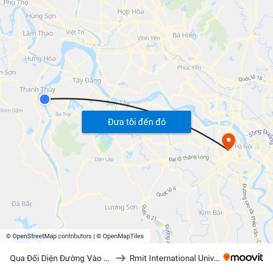 Qua Đối Diện Đường Vào Xã Thuần Mỹ 30m, Ba Vì to Rmit International University Hanoi Campus map