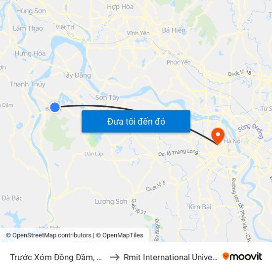 Trước Xóm Đồng Đầm, Thôn 6, Ba Trại, Ba Vì to Rmit International University Hanoi Campus map