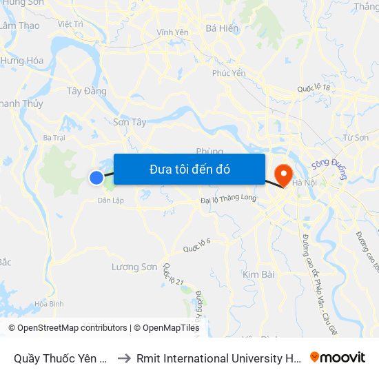 Quầy Thuốc Yên Bài, Đt87 to Rmit International University Hanoi Campus map