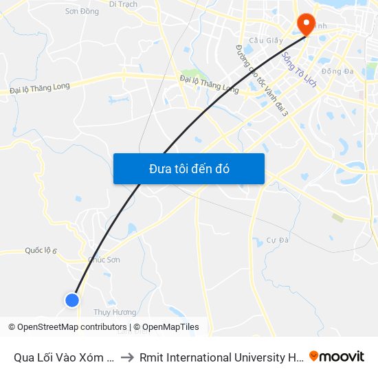 Qua Lối Vào Xóm Trại 50m to Rmit International University Hanoi Campus map