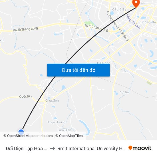 Đối Diện Tạp Hóa Cô Hạnh to Rmit International University Hanoi Campus map