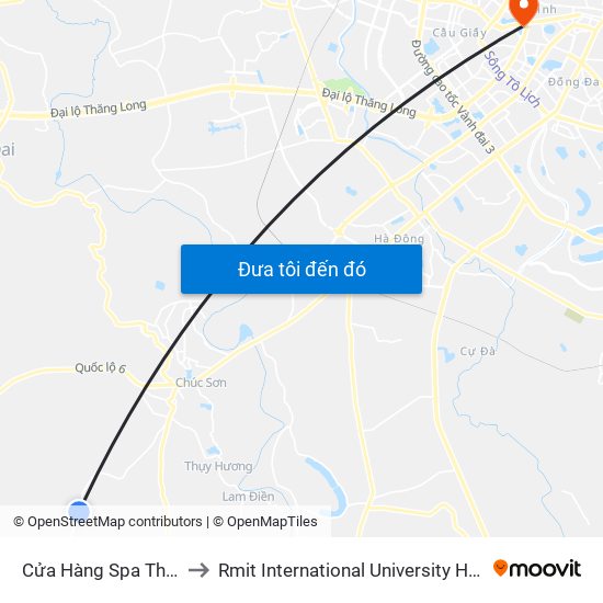 Cửa Hàng Spa Thanh Tính to Rmit International University Hanoi Campus map