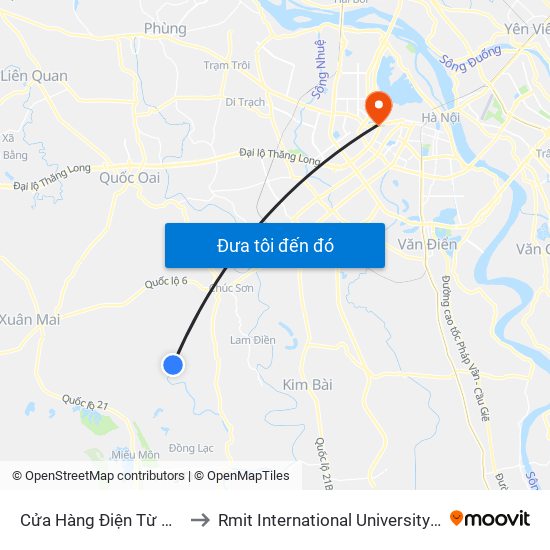 Cửa Hàng Điện Từ Mạnh Cường to Rmit International University Hanoi Campus map