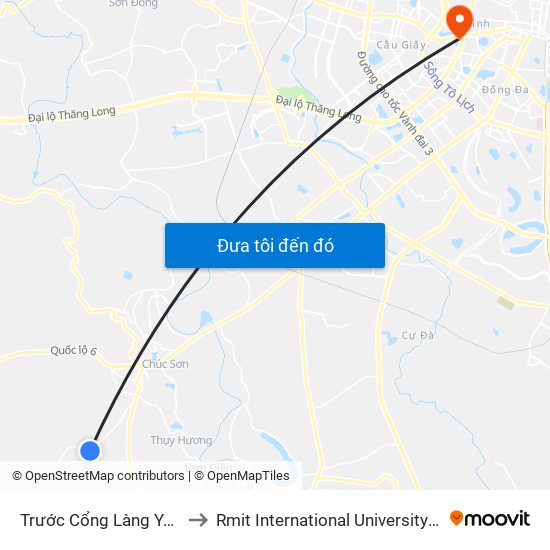 Trước Cổng Làng Yên Khê 50m to Rmit International University Hanoi Campus map