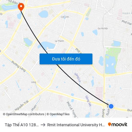 Tập Thể A10 128c Đại La to Rmit International University Hanoi Campus map