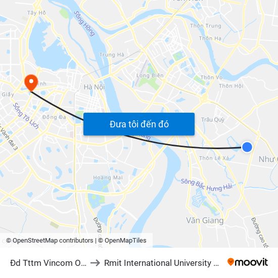 Đd Tttm Vincom Oceanpark to Rmit International University Hanoi Campus map