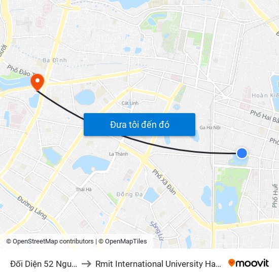 Đối Diện 52 Nguyễn Du to Rmit International University Hanoi Campus map