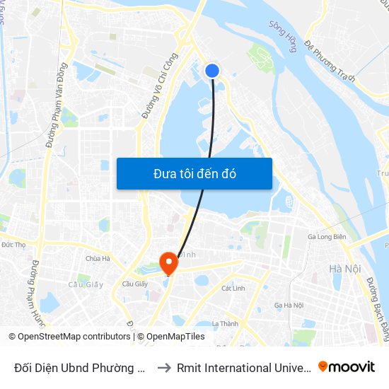 Đối Diện Ubnd Phường Nhật Tân - 399 Âu Cơ to Rmit International University Hanoi Campus map