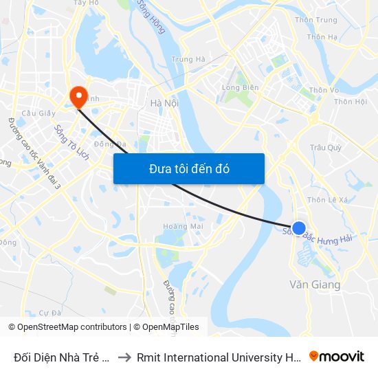 Đối Diện Nhà Trẻ Vinakids to Rmit International University Hanoi Campus map