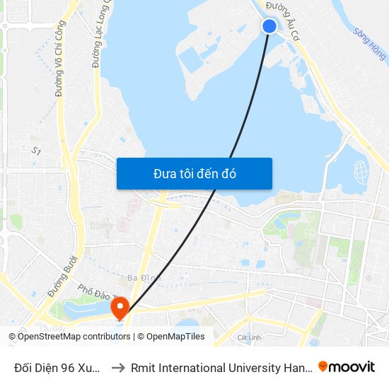 Đối Diện 96 Xuân Diệu to Rmit International University Hanoi Campus map