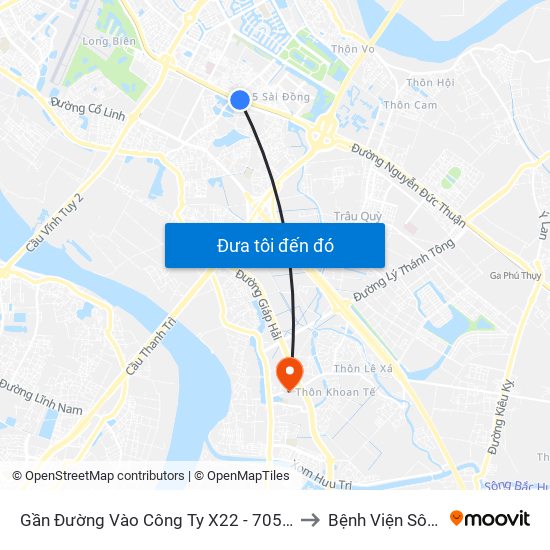 Gần Đường Vào Công Ty X22 - 705 Nguyễn Văn Linh to Bệnh Viện Sông Hồng map