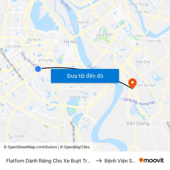Flatfom Dành Riêng Cho Xe Buýt Trước Nhà 45 Đường Láng to Bệnh Viện Sông Hồng map