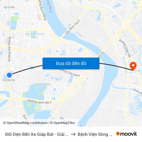 Đối Diện Bến Xe Giáp Bát - Giải Phóng to Bệnh Viện Sông Hồng map