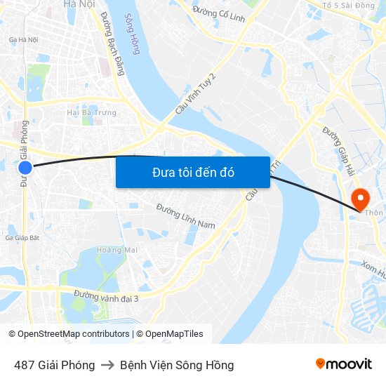 487 Giải Phóng to Bệnh Viện Sông Hồng map