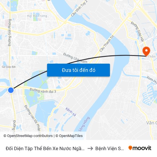 Đối Diện Tập Thể Bến Xe Nước Ngầm Hà Nội - Ngọc Hồi to Bệnh Viện Sông Hồng map