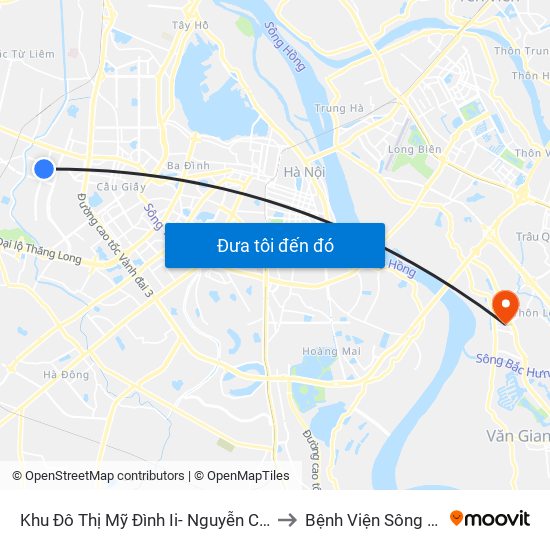 Khu Đô Thị Mỹ Đình Ii- Nguyễn Cơ Thạch to Bệnh Viện Sông Hồng map