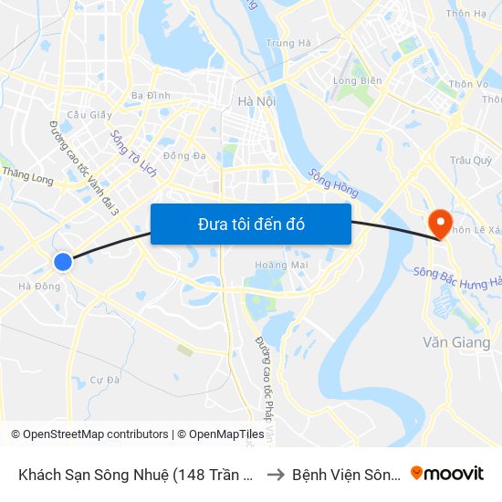 Khách Sạn Sông Nhuệ (148 Trần Phú- Hà Đông) to Bệnh Viện Sông Hồng map