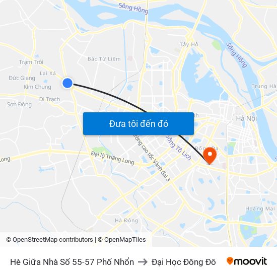 Hè Giữa Nhà Số 55-57 Phố Nhổn to Đại Học Đông Đô map