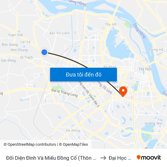 Đối Diện Đình Và Miếu Đồng Cổ (Thôn Nguyên Xá) - Đường 32 to Đại Học Đông Đô map