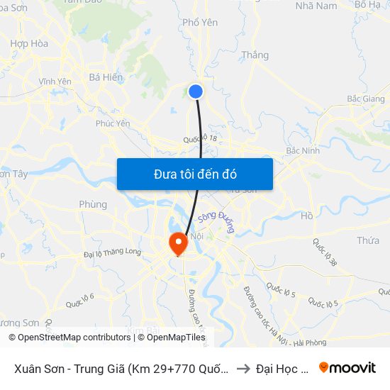 Xuân Sơn - Trung Giã (Km 29+770 Quốc Lộ 3) Cột Điện Hk3/20c to Đại Học Đông Đô map