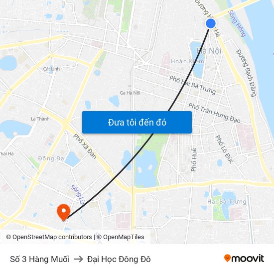 Số 3 Hàng Muối to Đại Học Đông Đô map