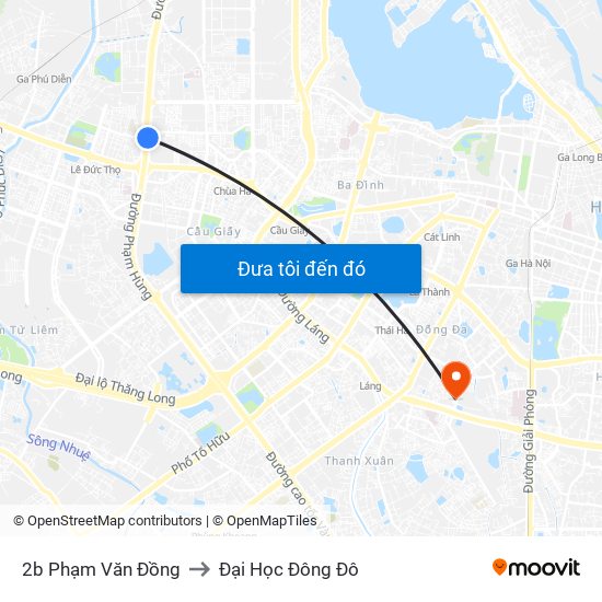 2b Phạm Văn Đồng to Đại Học Đông Đô map