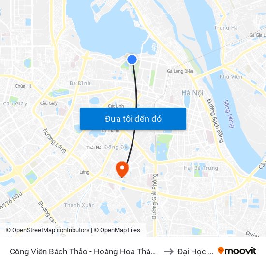 Công Viên Bách Thảo - Hoàng Hoa Thám (Đd Trường Thcs Chu Văn An) to Đại Học Đông Đô map