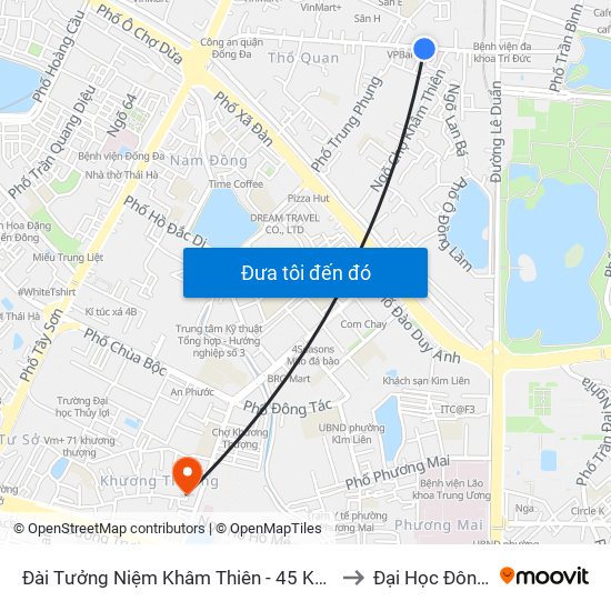 Đài Tưởng Niệm Khâm Thiên - 45 Khâm Thiên to Đại Học Đông Đô map