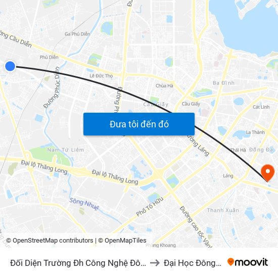 Đối Diện Trường Đh Công Nghệ Đông Á to Đại Học Đông Đô map