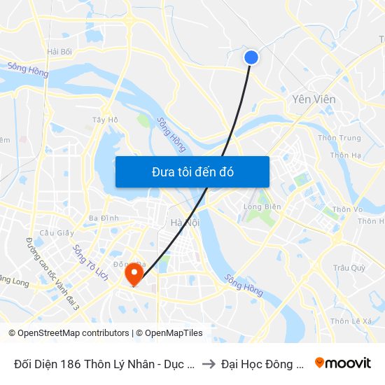 Đối Diện 186 Thôn Lý Nhân - Dục Tú to Đại Học Đông Đô map