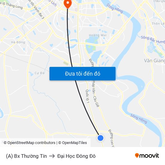 (A) Bx Thường Tín to Đại Học Đông Đô map