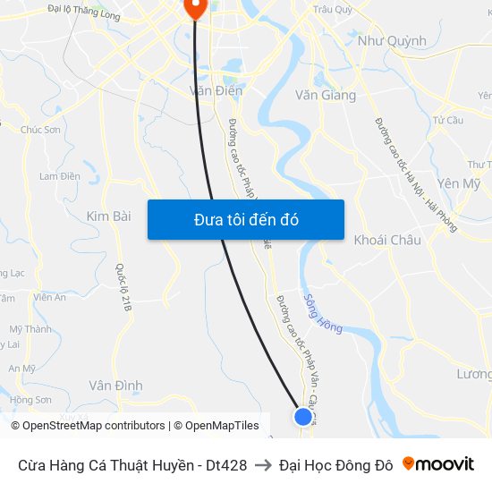 Cừa Hàng Cá Thuật Huyền - Dt428 to Đại Học Đông Đô map