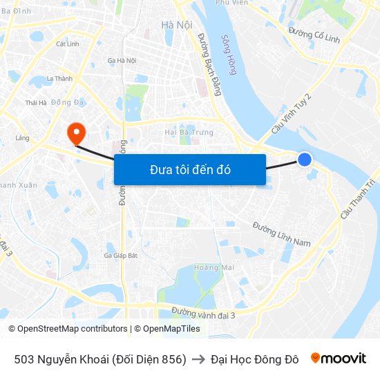 503 Nguyễn Khoái (Đối Diện 856) to Đại Học Đông Đô map