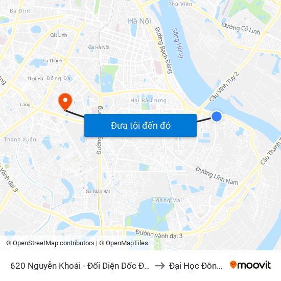 620 Nguyễn Khoái - Đối Diện Dốc Đoàn Kết to Đại Học Đông Đô map