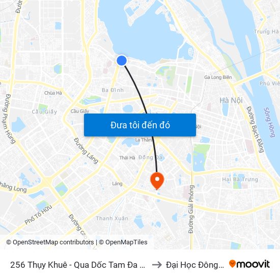 256 Thụy Khuê - Qua Dốc Tam Đa 100m to Đại Học Đông Đô map