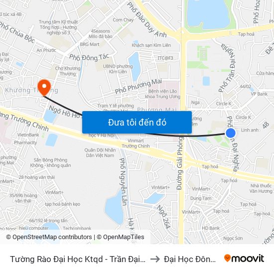 Tường Rào Đại Học Ktqd - Trần Đại Nghĩa to Đại Học Đông Đô map