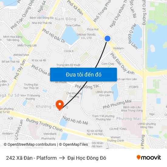 242 Xã Đàn - Platform to Đại Học Đông Đô map