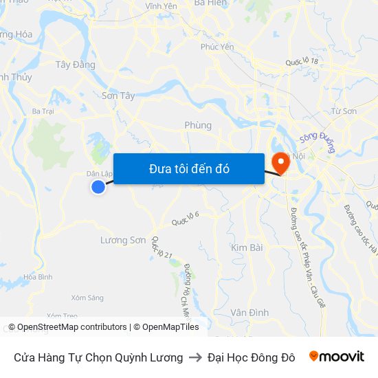 Cửa Hàng Tự Chọn Quỳnh Lương to Đại Học Đông Đô map