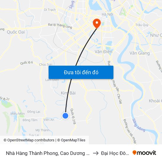 Nhà Hàng Thành Phong, Cao Dương - Tỉnh Lộ 429 to Đại Học Đông Đô map