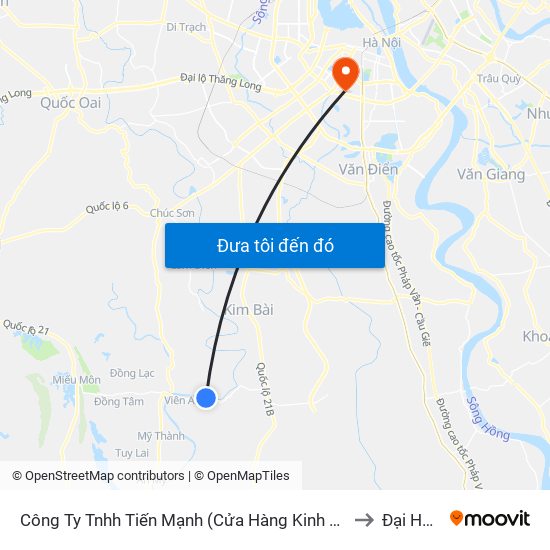 Công Ty Tnhh Tiến Mạnh (Cửa Hàng Kinh Doanh Tôn Tấm Lợp) Thôn Viên Ngoại - Tỉnh Lộ 429 to Đại Học Đông Đô map