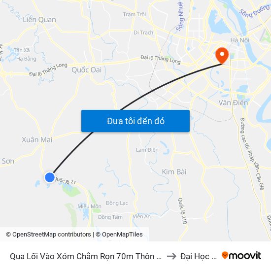 Qua Lối Vào Xóm Chằm Rọn 70m Thôn Nam Sơn - Đường Hồ Chí Minh to Đại Học Đông Đô map