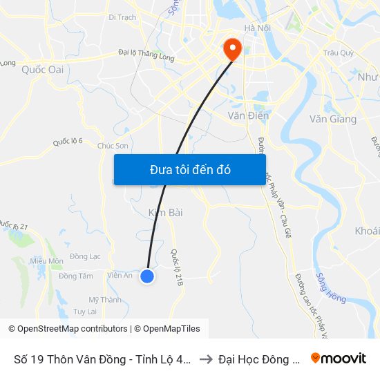 Số 19 Thôn Vân Đồng - Tỉnh Lộ 429 to Đại Học Đông Đô map