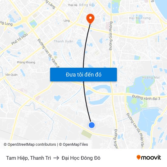 Tam Hiệp, Thanh Trì to Đại Học Đông Đô map